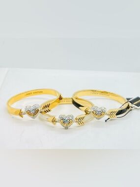Juicy Couture Gold Heart Arrow Pavé Ring - Gold & Clear